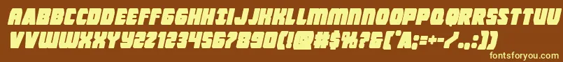 Intergalacticblockital Font – Yellow Fonts on Brown Background