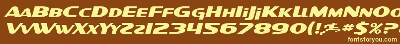 SfIntellivisedExtendedItalic Font – Yellow Fonts on Brown Background