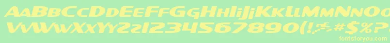 SfIntellivisedExtendedItalic Font – Yellow Fonts on Green Background