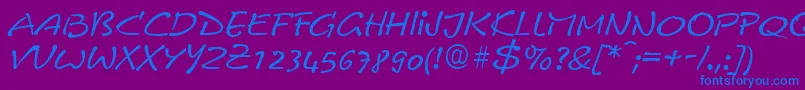 LeobelixRegular Font – Blue Fonts on Purple Background