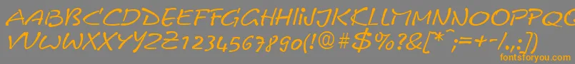 LeobelixRegular-Schriftart – Orangefarbene Schriften auf grauem Hintergrund