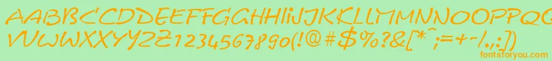 LeobelixRegular Font – Orange Fonts on Green Background