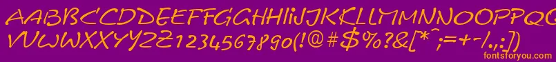 LeobelixRegular Font – Orange Fonts on Purple Background