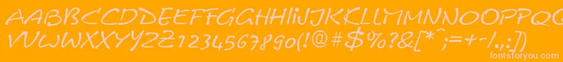 LeobelixRegular-Schriftart – Rosa Schriften auf orangefarbenem Hintergrund