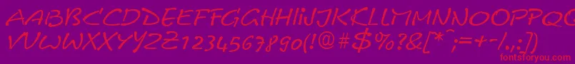 LeobelixRegular Font – Red Fonts on Purple Background