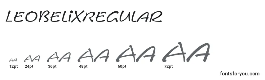 Размеры шрифта LeobelixRegular
