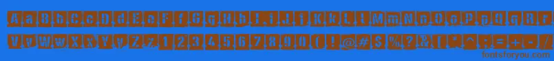 PfdieselNegative Font – Brown Fonts on Blue Background