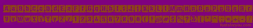 PfdieselNegative Font – Brown Fonts on Purple Background