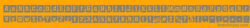 PfdieselNegative-Schriftart – Graue Schriften auf orangefarbenem Hintergrund
