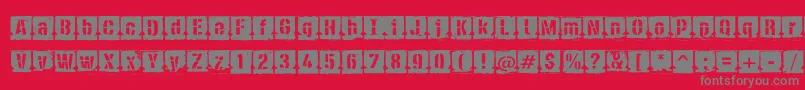 フォントPfdieselNegative – 赤い背景に灰色の文字