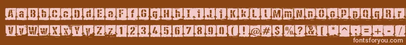 PfdieselNegative-Schriftart – Rosa Schriften auf braunem Hintergrund