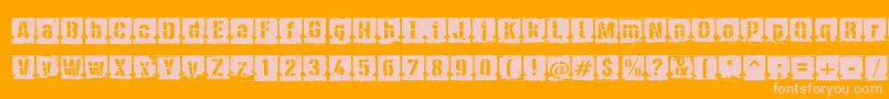 PfdieselNegative-Schriftart – Rosa Schriften auf orangefarbenem Hintergrund