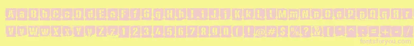 PfdieselNegative Font – Pink Fonts on Yellow Background