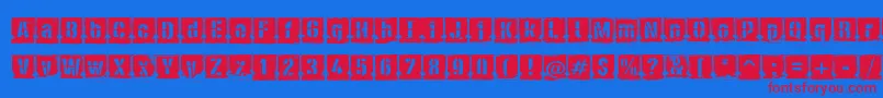 PfdieselNegative Font – Red Fonts on Blue Background