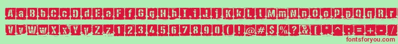 PfdieselNegative Font – Red Fonts on Green Background