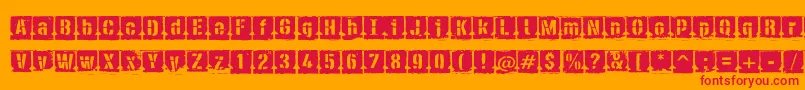 PfdieselNegative Font – Red Fonts on Orange Background
