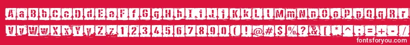 フォントPfdieselNegative – 赤い背景に白い文字