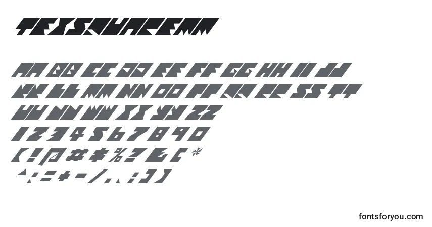Czcionka Texsquaremm – alfabet, cyfry, specjalne znaki