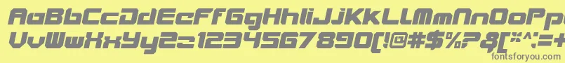 VideotechCloseditalic Font – Gray Fonts on Yellow Background