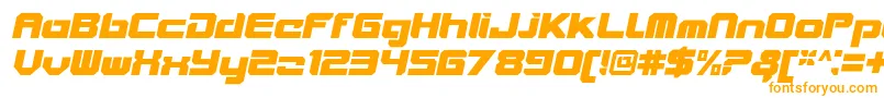 VideotechCloseditalic Font – Orange Fonts on White Background