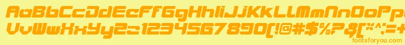 En savoir plus sur la police VideotechCloseditalic Police VideotechCloseditalic – polices orange sur fond jaune