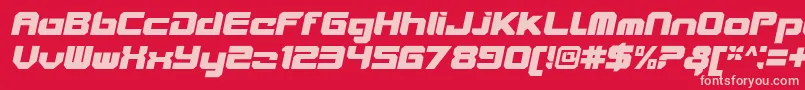 VideotechCloseditalic Font – Pink Fonts on Red Background