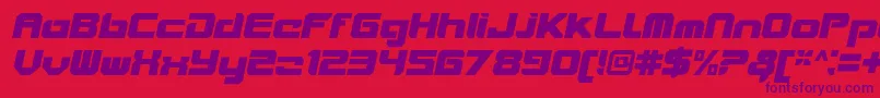 VideotechCloseditalic Font – Purple Fonts on Red Background