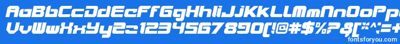 Шрифт VideotechCloseditalic – белые шрифты на синем фоне
