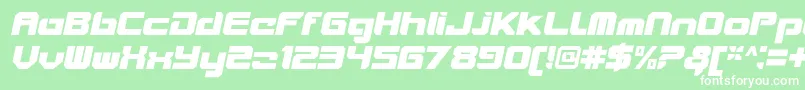 VideotechCloseditalic Font – White Fonts on Green Background