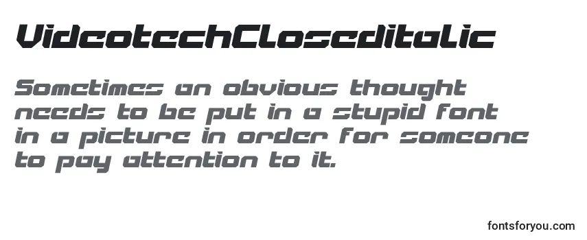 Review of the VideotechCloseditalic Font