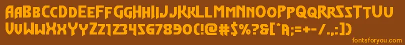 Flashrogersstraightexpand Font – Orange Fonts on Brown Background