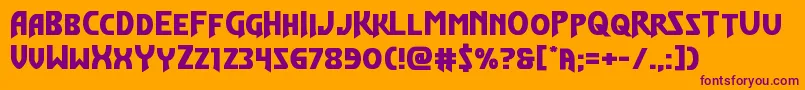 Flashrogersstraightexpand Font – Purple Fonts on Orange Background