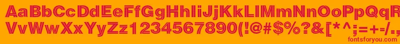 Sansdecorac Font – Red Fonts on Orange Background