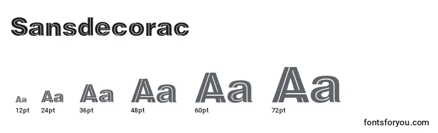 Размеры шрифта Sansdecorac