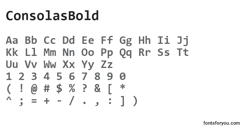 A fonte ConsolasBold – alfabeto, números, caracteres especiais