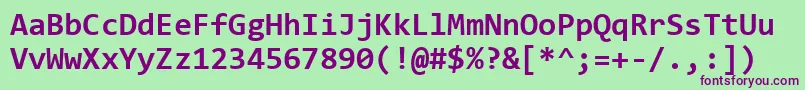 ConsolasBold Font – Purple Fonts on Green Background