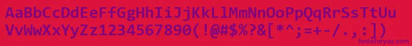 フォントConsolasBold – 赤い背景に紫のフォント