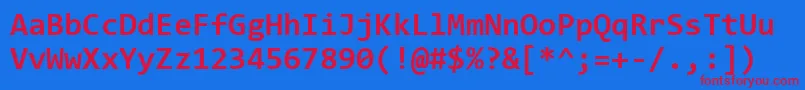 ConsolasBold-fontti – punaiset fontit sinisellä taustalla