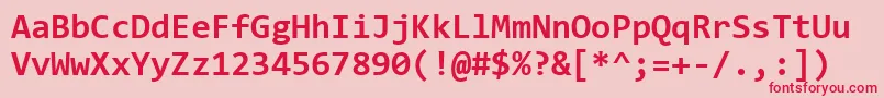 フォントConsolasBold – ピンクの背景に赤い文字