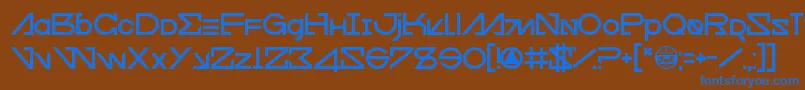 フォントCfour – 茶色の背景に青い文字