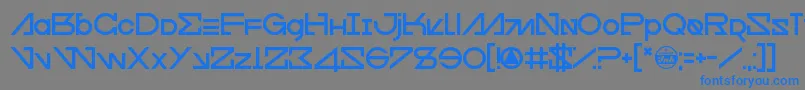 フォントCfour – 灰色の背景に青い文字