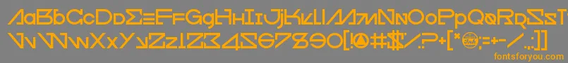 フォントCfour – オレンジの文字は灰色の背景にあります。