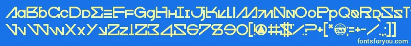 フォントCfour – 黄色の文字、青い背景