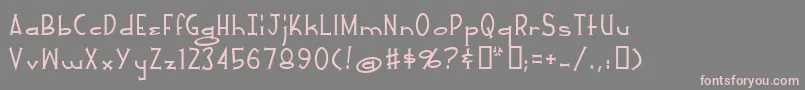 フォントWhiteRussian – 灰色の背景にピンクのフォント