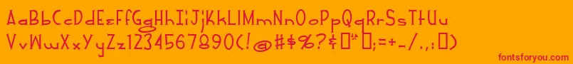 WhiteRussian Font – Red Fonts on Orange Background