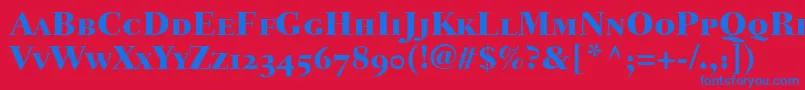 FairfieldLh85HeavySmallCapsOldStyleFigures Font – Blue Fonts on Red Background