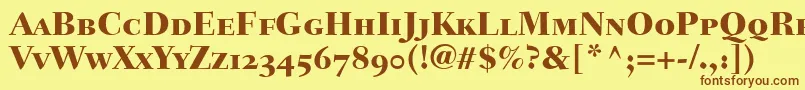 FairfieldLh85HeavySmallCapsOldStyleFigures Font – Brown Fonts on Yellow Background