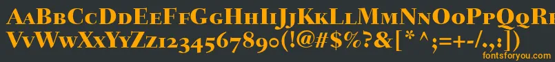 FairfieldLh85HeavySmallCapsOldStyleFigures Font – Orange Fonts on Black Background