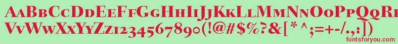 FairfieldLh85HeavySmallCapsOldStyleFigures Font – Red Fonts on Green Background