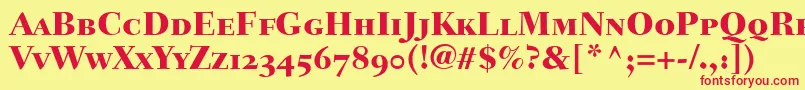 FairfieldLh85HeavySmallCapsOldStyleFigures Font – Red Fonts on Yellow Background